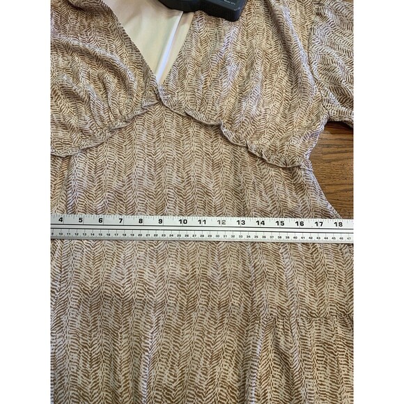 Mocha Ruffled Cottage Prairie Midi Dress By Very J High Low Hippy Boho Large EUC - Picture 11 of 15